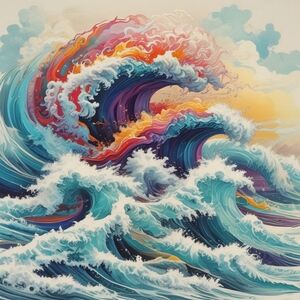 Vibrant Ocean Wave Art Print